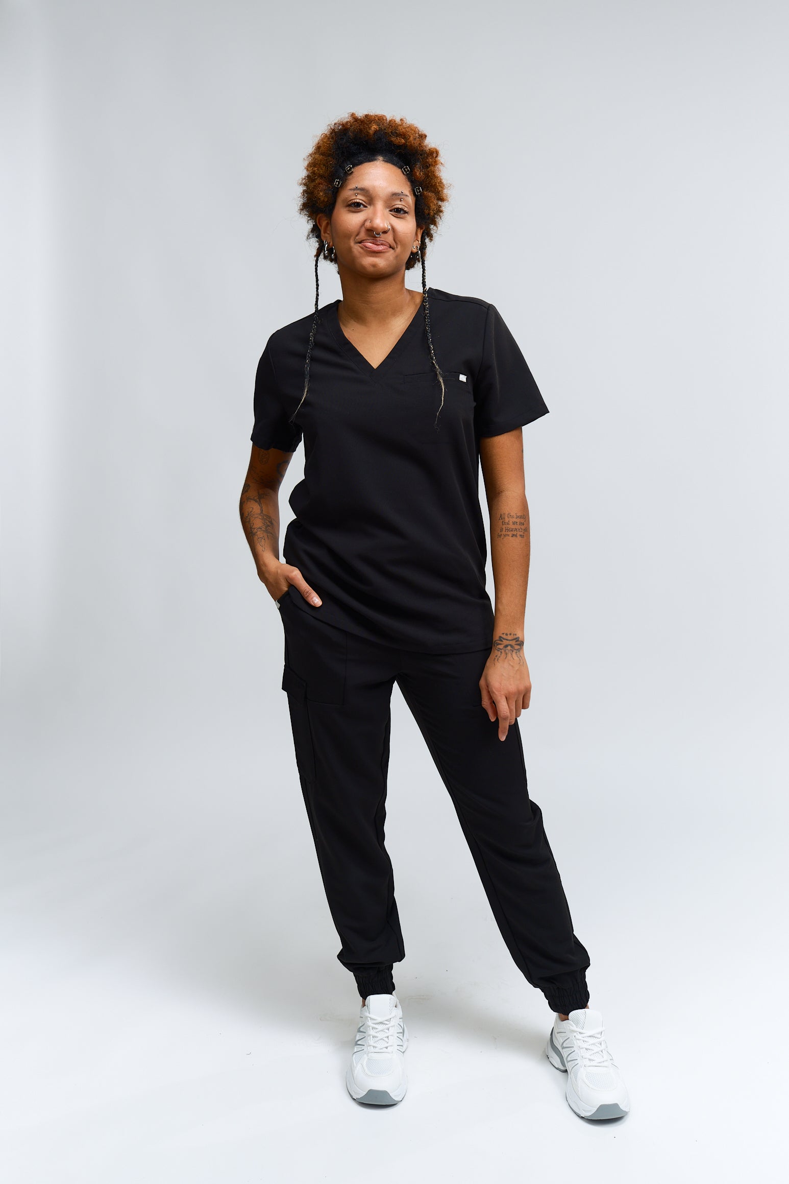 Haut d'uniforme médical Olivia - Noir