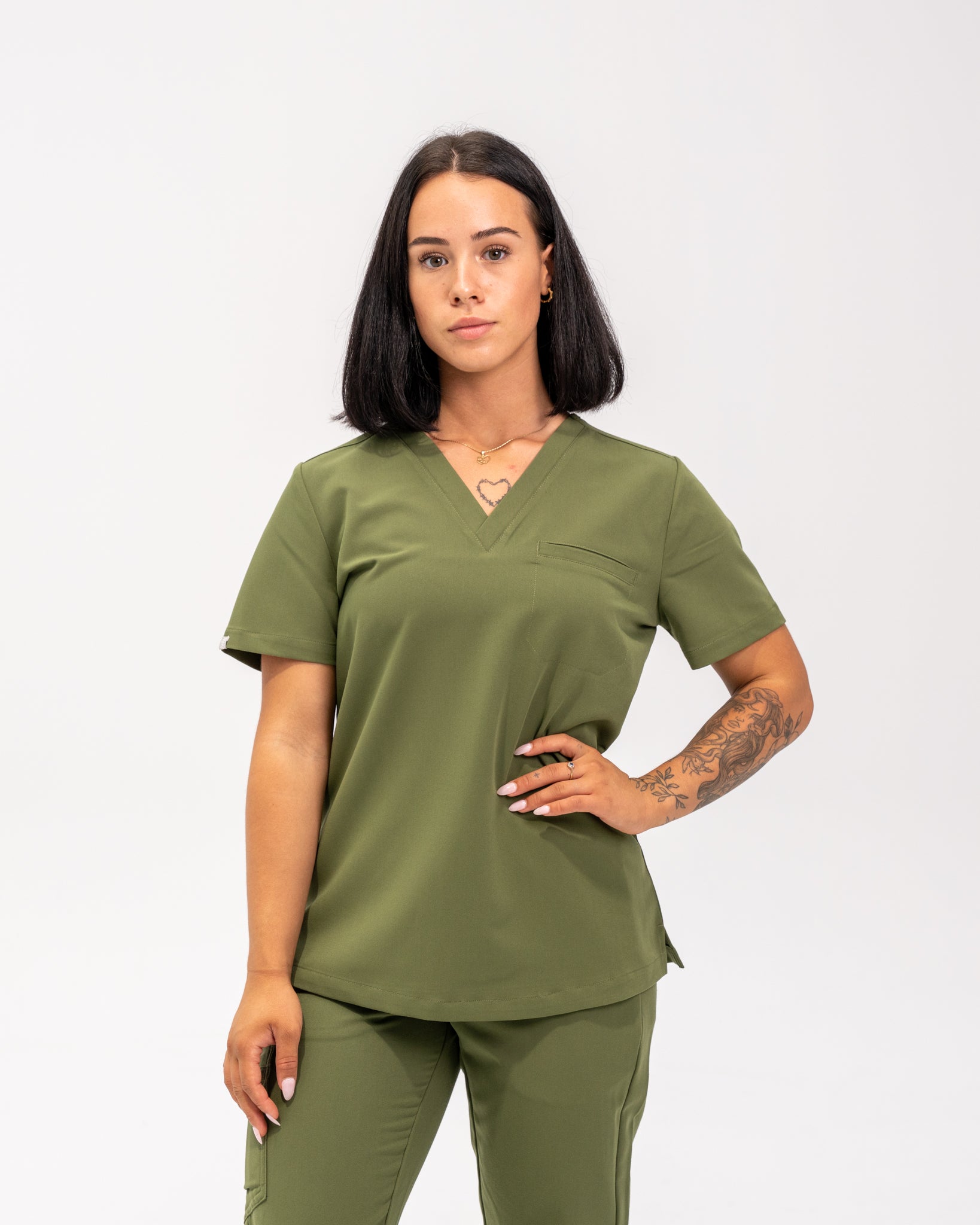 Olivia Hauts d'uniforme médical - Vert mousse