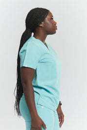 Olivia Scrub Top - Sky Blue