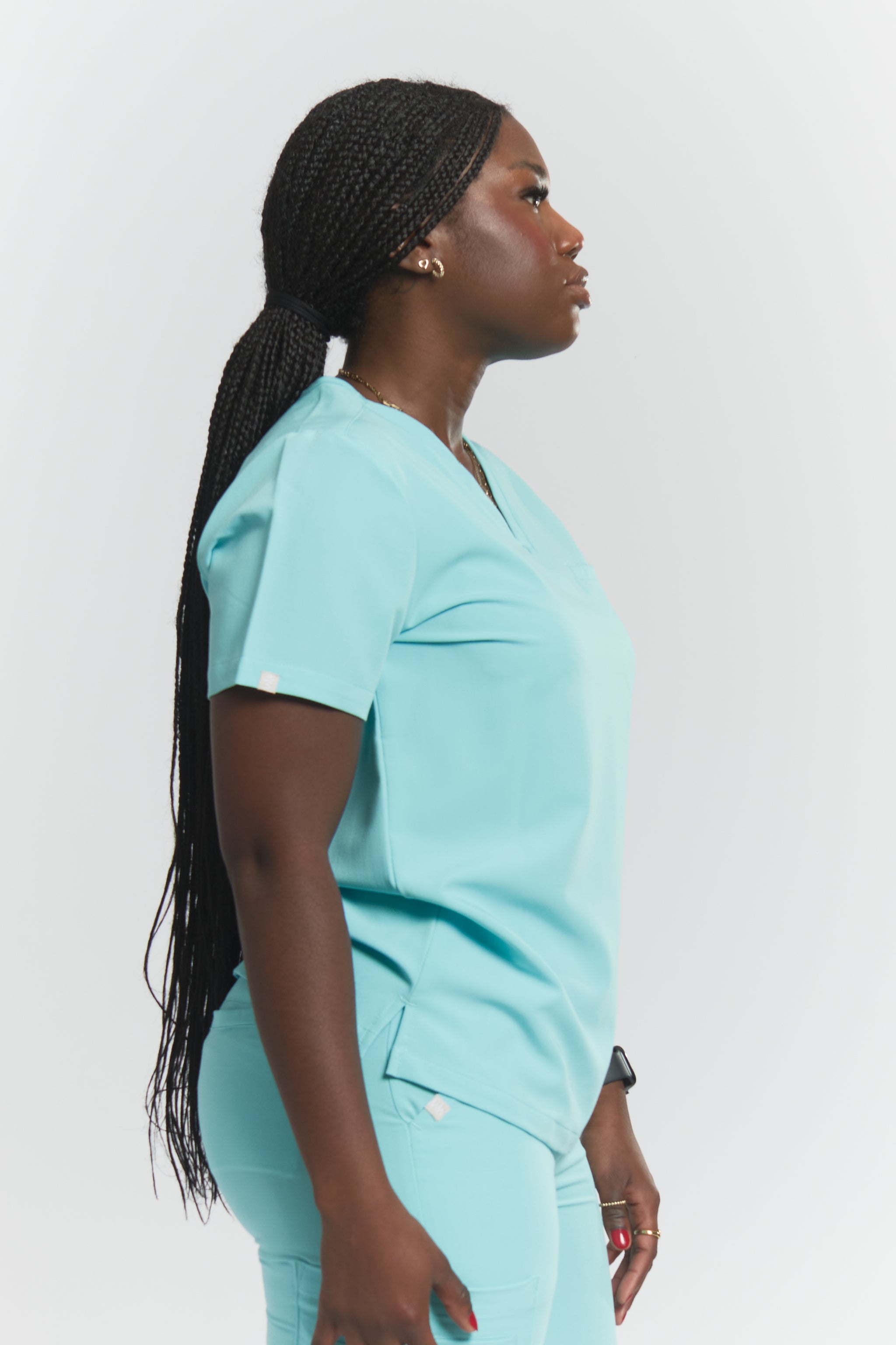 Olivia Scrub Top - Sky Blue