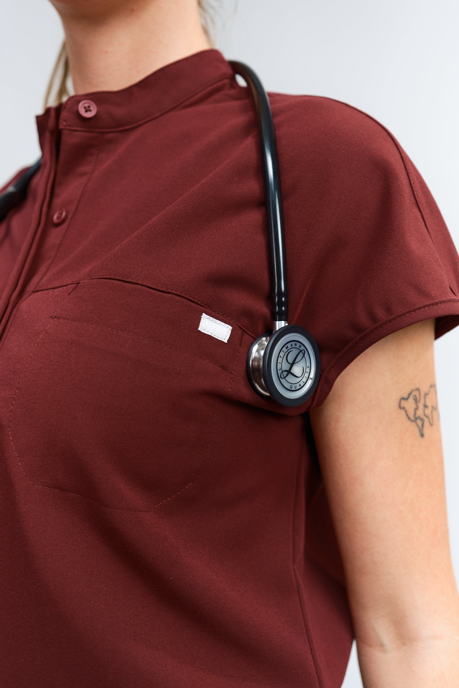 Ophelia Manches courtes Hauts d'uniforme médical - Bourgogne