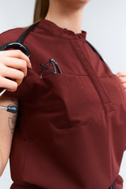 Ophelia Manches courtes Hauts d'uniforme médical - Bourgogne