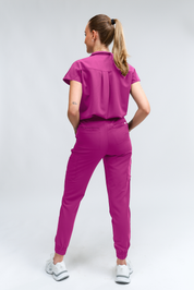 Ophelia Cap Sleeve Scrub Top - Fuchsia
