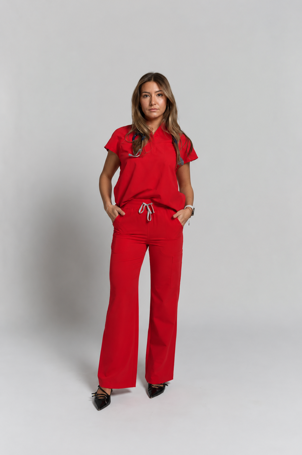 ACE Wide Leg Scrub Pants - Ruby Red – JOIIA