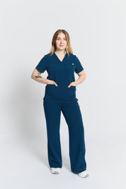 Victoria Scrub Top - Abyss Blue