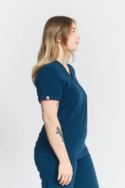 Victoria Scrub Top - Abyss Blue
