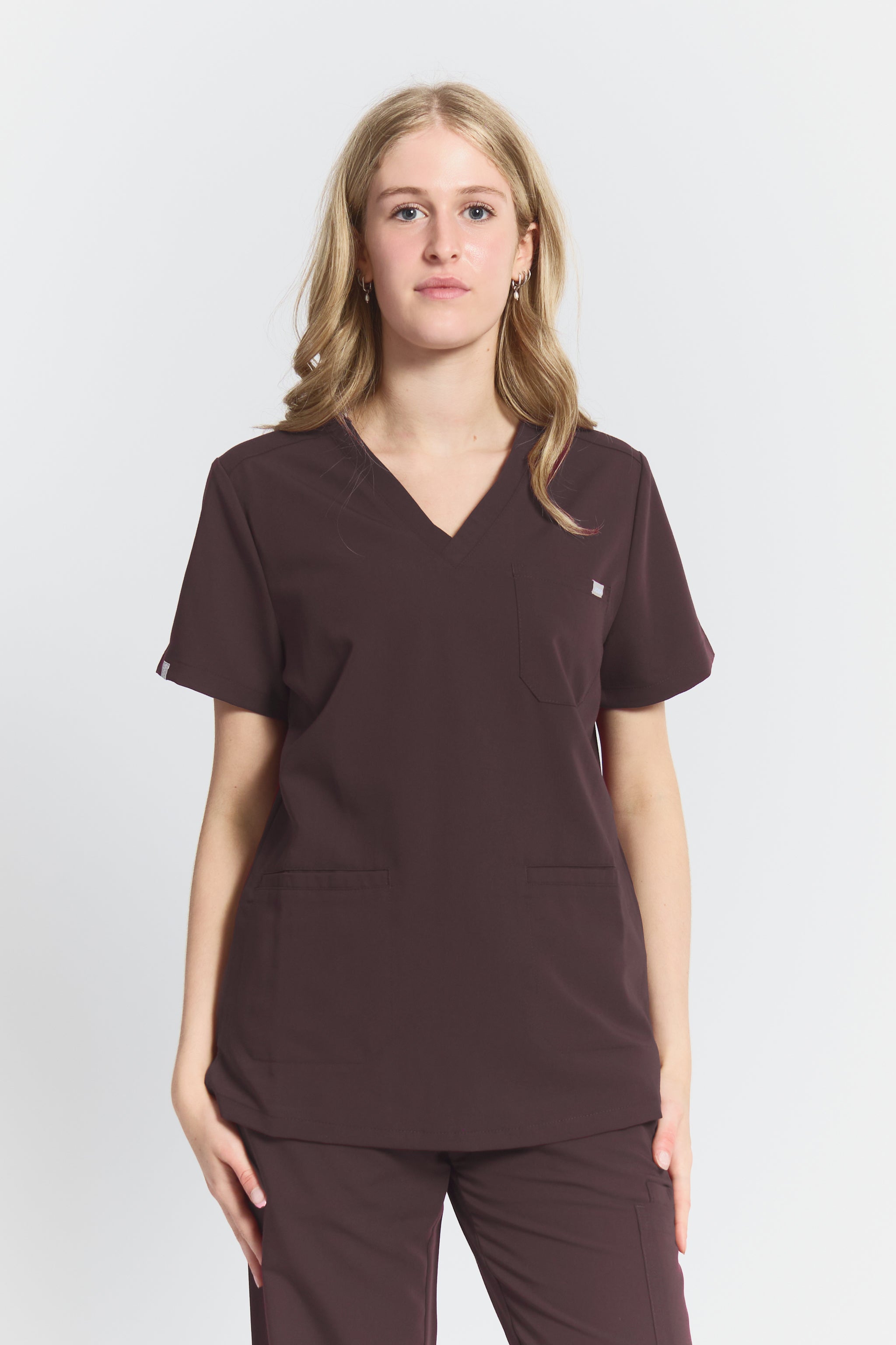 Victoria Scrub Top - Espresso