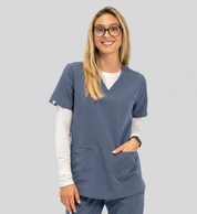 Victoria Scrub Top - Stormy Grey