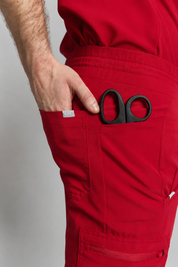 Kian Scrub Pants - Ruby Red
