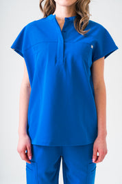 Ophelia Cap Sleeve Scrub Top - Royal Blue