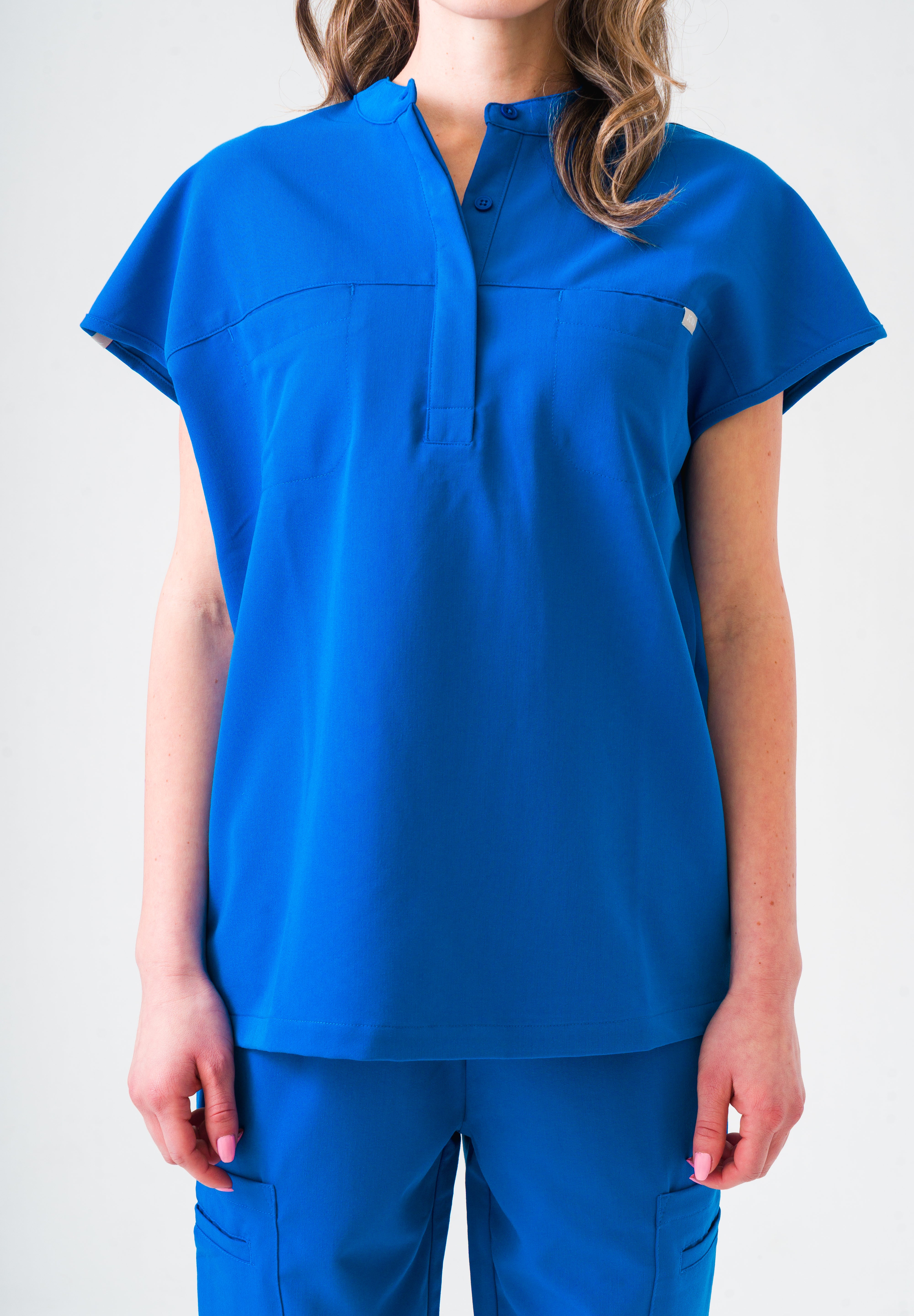 Ophelia Cap Sleeve Scrub Top - Royal Blue