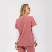Victoria Scrub Top - Rosewood