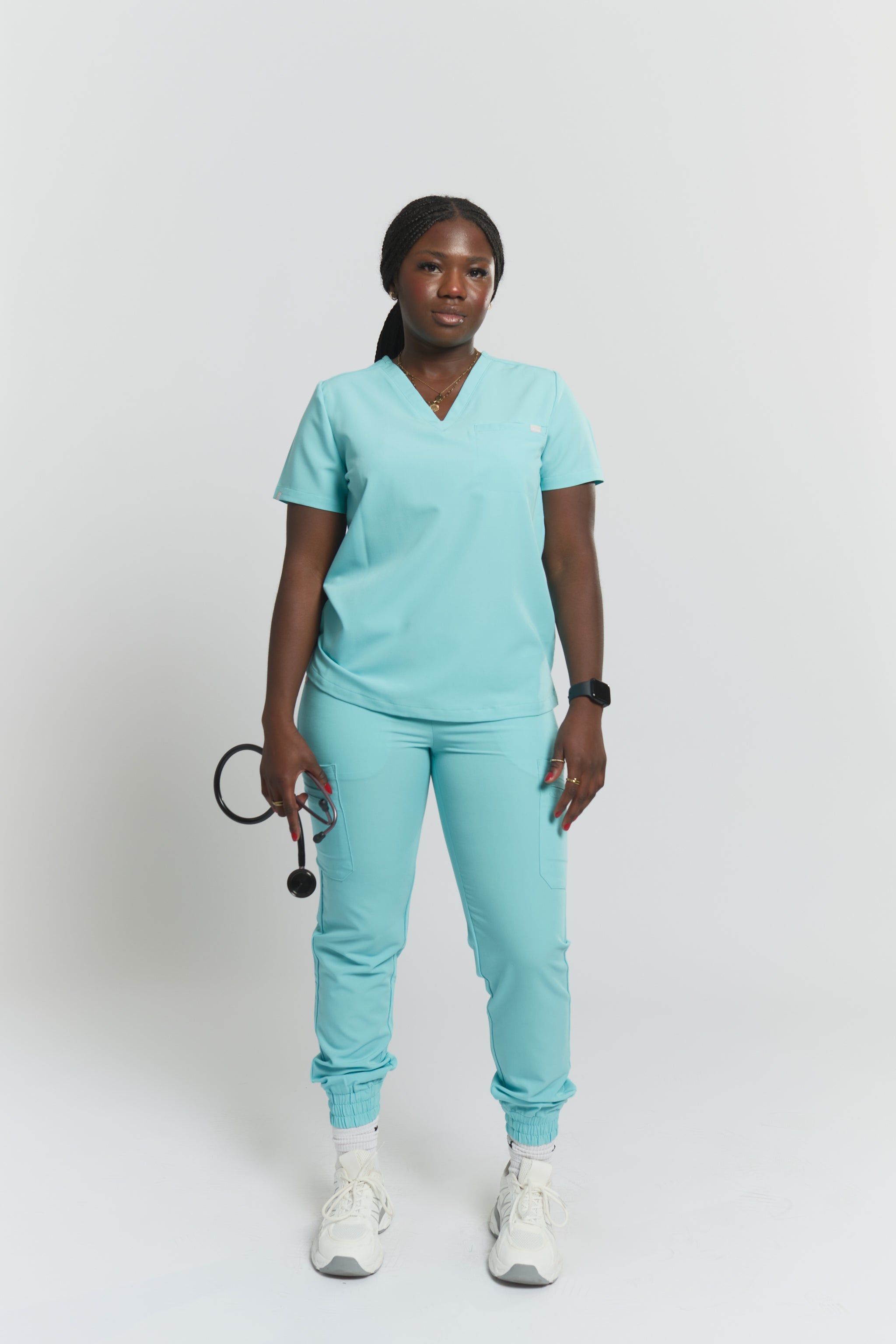 Olivia Scrub Top - Sky Blue